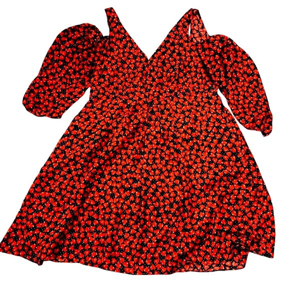Disney Alice Through the Looking Glass Dress Large Hearts Red Black - Picture 2 of 11